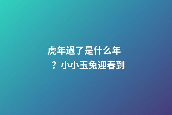 虎年過了是什么年？小小玉兔迎春到